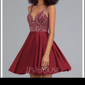 NEW burgundy dress with pockets